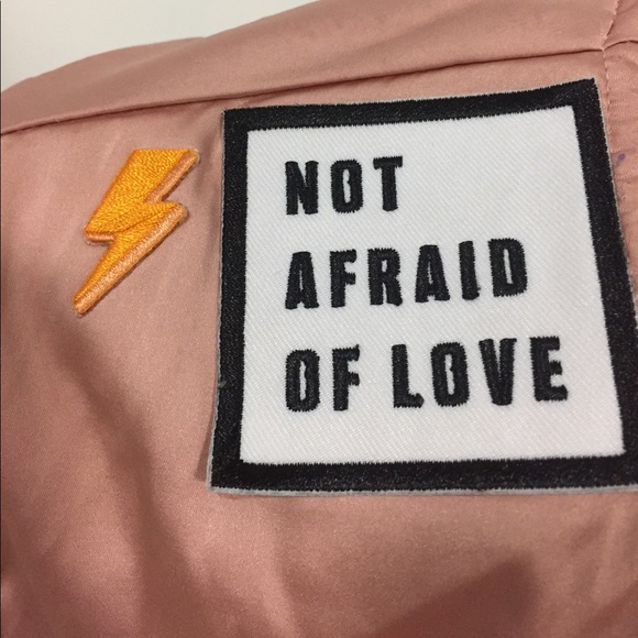 Bomber Jacket size large pink not afraid to love💋 - Picture 3 of 4